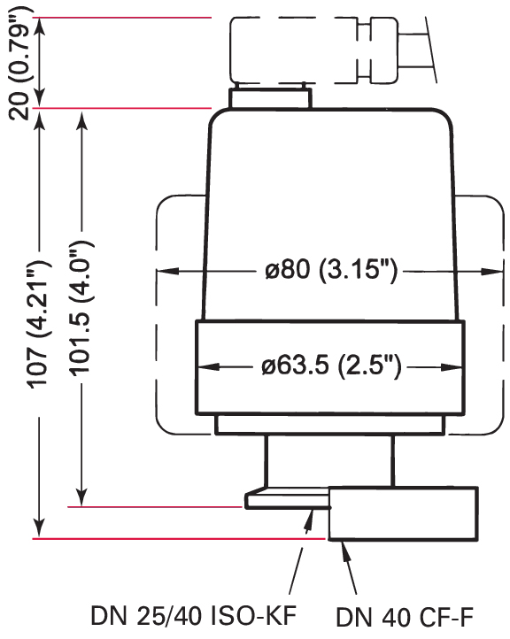 Pfeiffer IKR 270 IKR270 IKR-270 Dimensions, PTR21251 PT R21 251